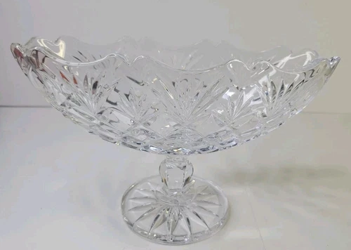Vintage Waterford Cut Crystal Footed Oval Bowl - Lismore Pattern, 10 ¾” x 7” .