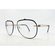 Silhouette 5550 70 7530 Black Gold Rimless Aviator Eyeglasses Frames 55-17-140