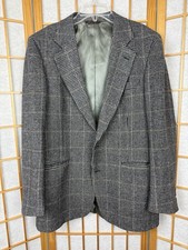 Vintage Cricketeer Wool Tweed Blazer Sport Coat Houndstooth Made in USA 42R