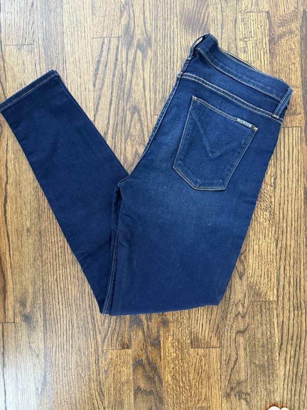Hudson Women Blue Dark Wash Denim Skinny Slim Fit Stretch Jeans Mid Rise Size 30