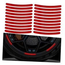 ZIMISI 20PCS Car Wheel Stripe Reflective Stickers, Anti-Scratch Rim Decals Red