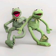 VTG Kermit The Frog Posable Plush Lot 2 EDEN  TYCO 30th Magic Talking 1999