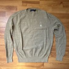 Polo Ralph Lauren Cotton-Linen Crewneck Sweater Beige Mens Medium