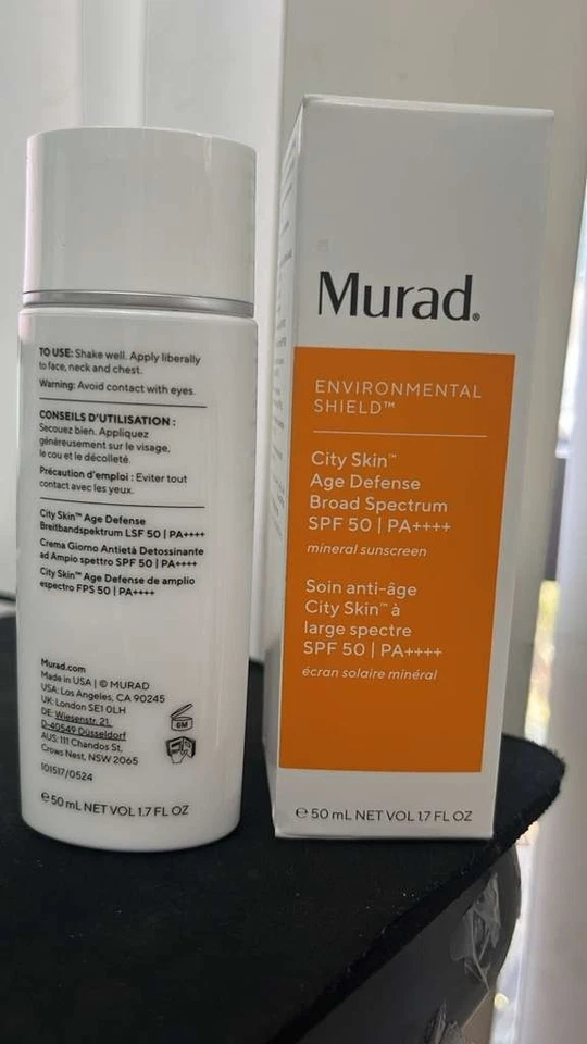 Murad City Skin Age Defense Amplio Espectro FPS 50 NUEVO 1,7 oz/EXP 2028/NUEVO EN CAJA Foto 2 de 3