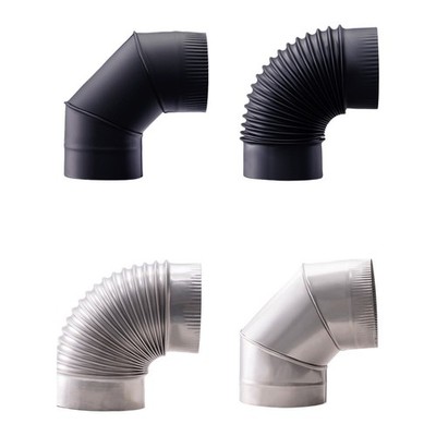 90 Degree Elbow For Chimney 304 Stainless Steel Anti Rust Seamless Smoke Pipe
