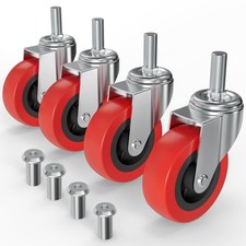 MySit 4 Pack Creeper Wheels 2.5 Inch Heavy Duty Swivel Caster Wheel Red-4 