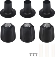 3pcs Shower Knobs Replacement Kit, Matte Black Include