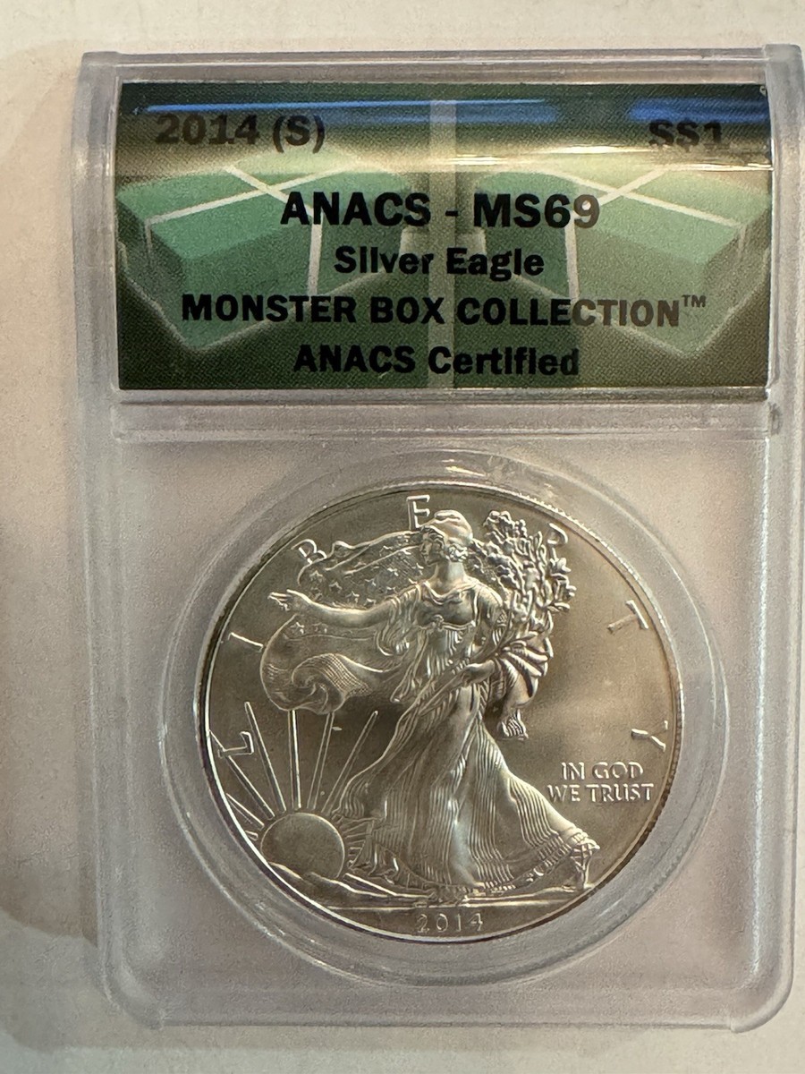 2014 (S) AMERICAN SILVER EAGLE. ANACS – CERTIFIED MS 69. MONSTER