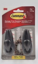 3M Command Metal Hooks Medium Oil Rubbed Bronze 3-Lb. 2-Pack NEW FC12-ORB-2ES