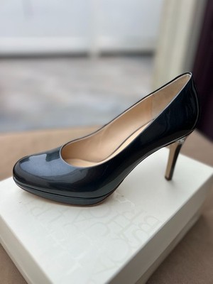 HOGL Dark Grey Softlack Leder Womens Heels Pumps 3 1/2 In Heel US 8 UK 5 1/2