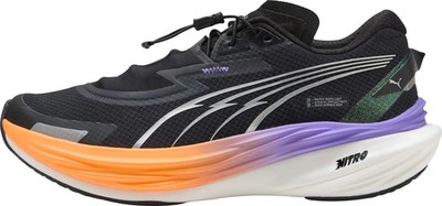 Puma Deviate Nitro 3 WTR+ Womens Running Shoes Black Cushioned Carbon Trainers