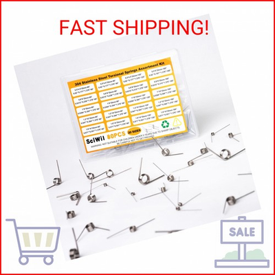 #ad 80PCS Torsion Spring Assortment Kit 20 Sizes 60 90 120 180 Degree Stainless Ste $11.99