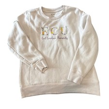 Tek Gear ECU East Carolina University Floral Embroidered Sweatshirt Small Cream
