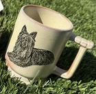 Vintage Frankoma Yorkie- Yorkshire Terrier Pottery Mug- Extremely Rare! Must See