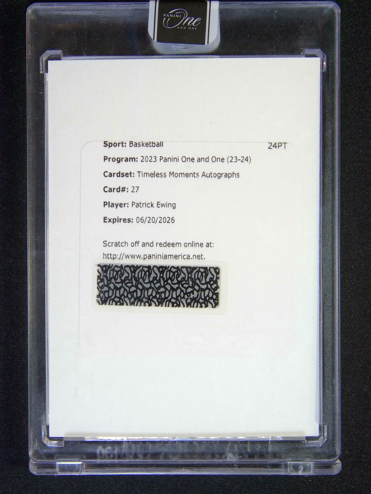 2023-24 Panini One And One Patrick Ewing Timeless Moments Auto /49