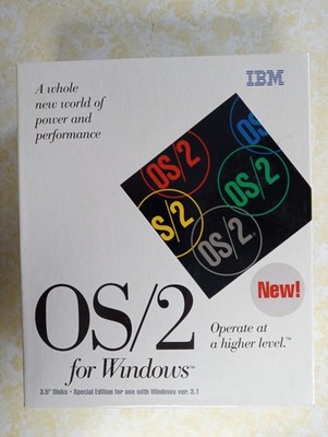 Rare New Open Box IBM OS/2 version 2.1 for Windows Version 3.1 OS on 3.5'' Floppy