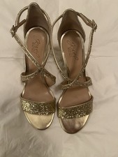 Badgley Mischka Jewel Cook Metallic Glitter Evening Shoe In Size 9.5 Gold