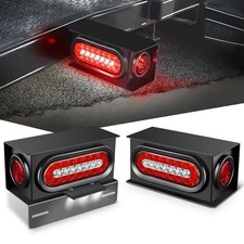 Nilight Steel Trailer Light Boxes Kit Woval Tailight Round Marker Lamp