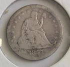 1857-O Seated Liberty Silver  Quarter 25c