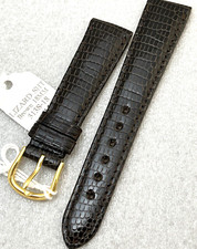 DeBeer PARIS 18 x 14 Watch Strap Dark Brown Genuine Lizard Shiny 6.75"