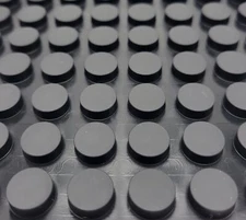 3/16" Thick x 1/2" Wide Round Stick on Rubber Feet for Electronics Adhesive Back