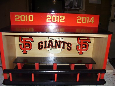 San Francisco Giants Bobble Head Display Case W.S. Yr. 14 x 22 in. 16 Bobbles