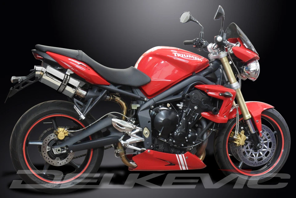 Triumph Street Triple R 675 07-12 Kit de silenciador de escape ovalado de acero inoxidable de 9" Foto 4 de 4