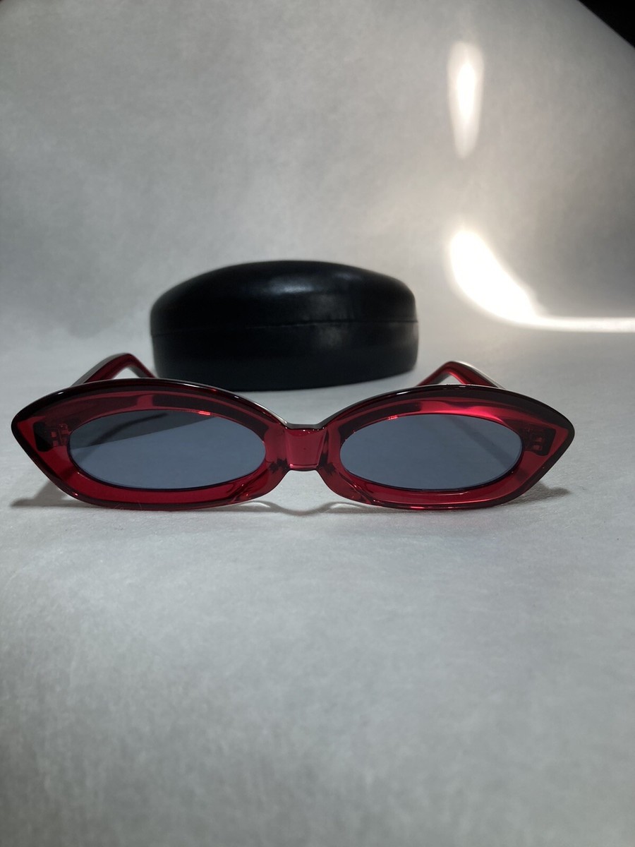Kiko Kostadinov AW21 Gwendolyn Cat Eyes Red Sunglasses | eBay UK