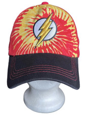 NOS Flash DC Comics Character Six Flags Mesh Back Trucker Hat Logo Cap New