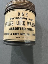 Vintage Butcher & Hart MFG CO. Spring Lock Washers Still Full