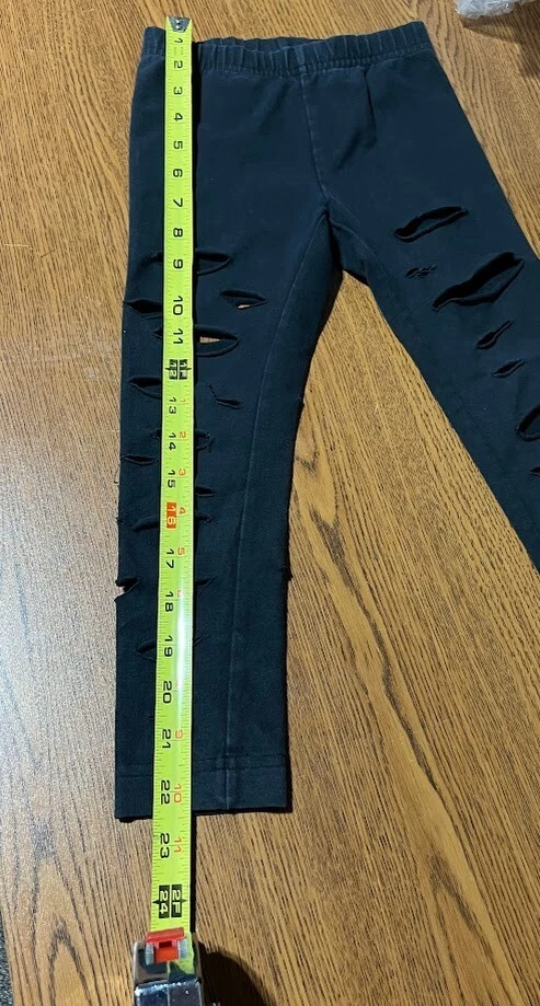 Hanna Andersson Girls Leggings 100 Cotton Blend Black - Image 4 of 4