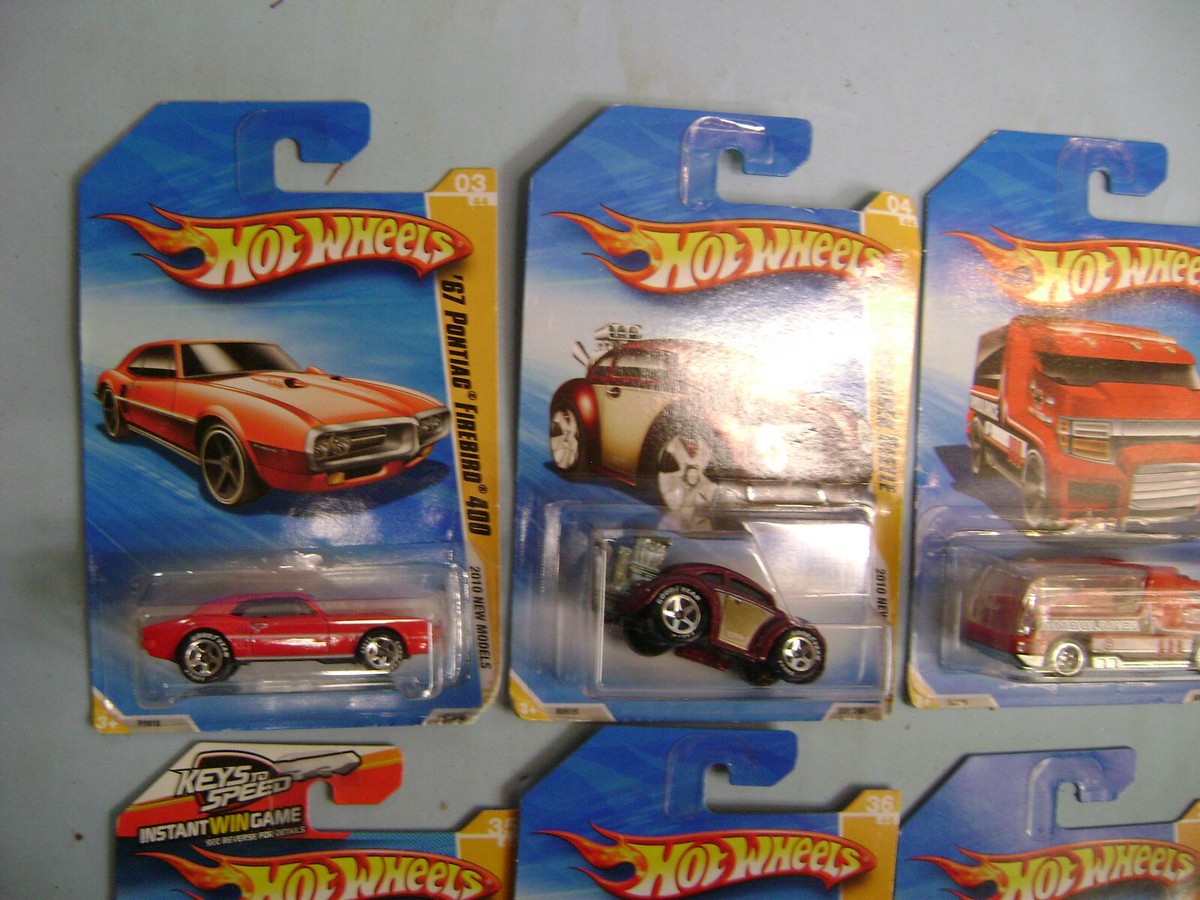 HOT WHEELS 2010 NEW MODELS 10 CAR SET NEW ON DAMAGED CARDS
