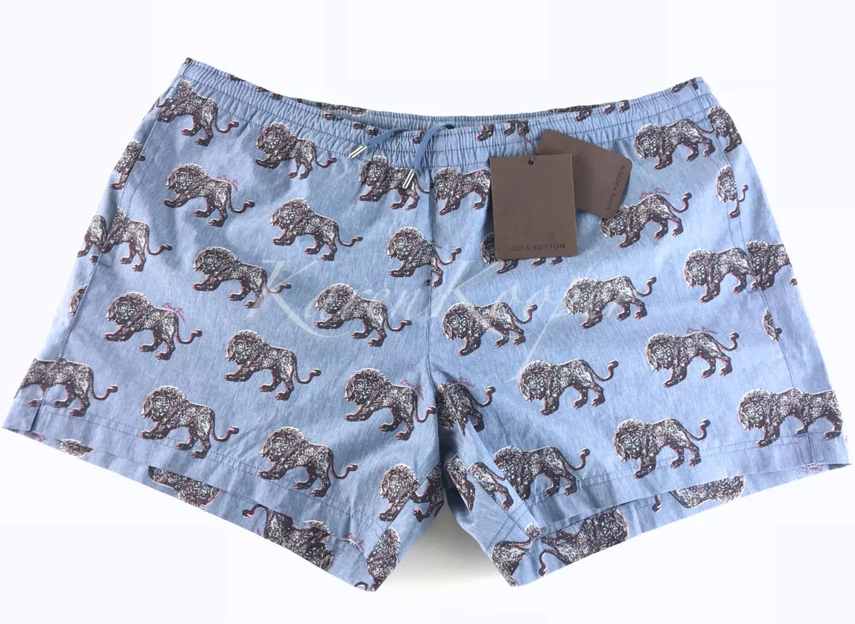 LOUIS VUITTON CHAPMAN BROTHERS LION MEN SWIM SHORTS BATHING SUIT SWIMWEAR  XL