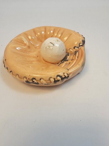 Vintage House Of David Ceramic Baseball Glove and Ball - Picture 4 of 9