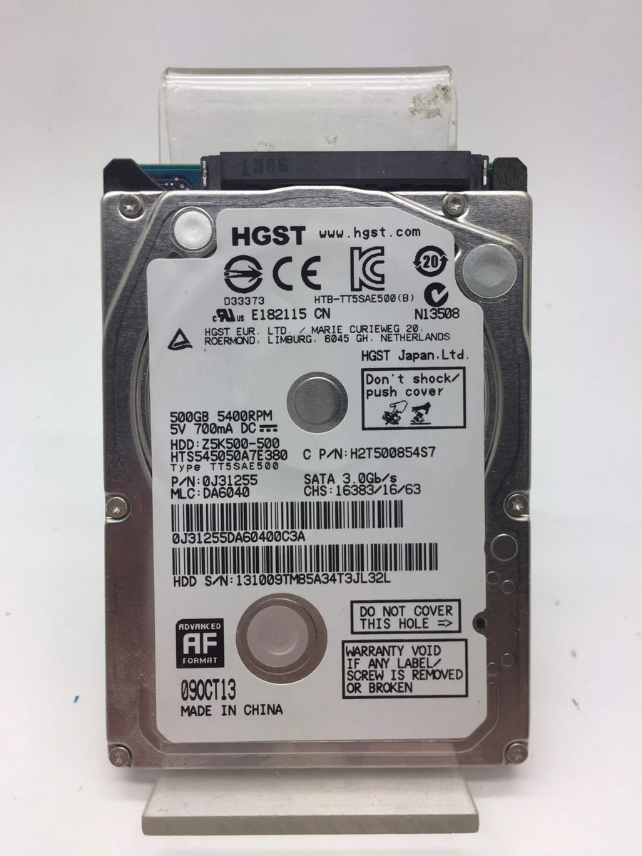Disque Dur Interne HGST 1To HTS541010A9E680 - 2.5 Pouces SATA - Occasion Formaté