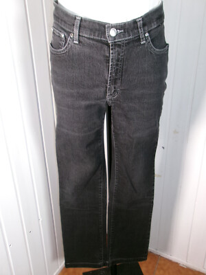 Straight Hose Schwarz High Waist Stretch Zip Strass Trussardi Jeans W28 36/38