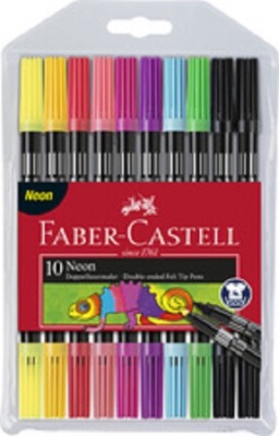 Faber Castell Doppelmaler Zweispitzmaler Faserschreiber Duo Neon 10 Farben