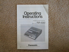 Vintage Operating Instructions booklet for Panasonic Standard Cassette Transcrib
