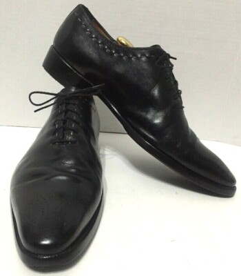 Canali Whole Cut Oxford Dress Shoes Medallion Black Leather  display picture 2