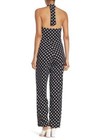 NWT sz 4 Sexy BEBE Polka Dot Jumpsuit Halter neck Front Ruffle belted Outfit — photo 2