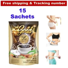 1x Instant Coffee Mix 35 in 1 Herbal Anti-oxidant Control Weight Luxica Gold