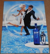 2006 Anuncio impreso Skyy Vodka Burbuja Sobre Dama Vestido Piernas Tacones Estilo Suave Sexy Arte