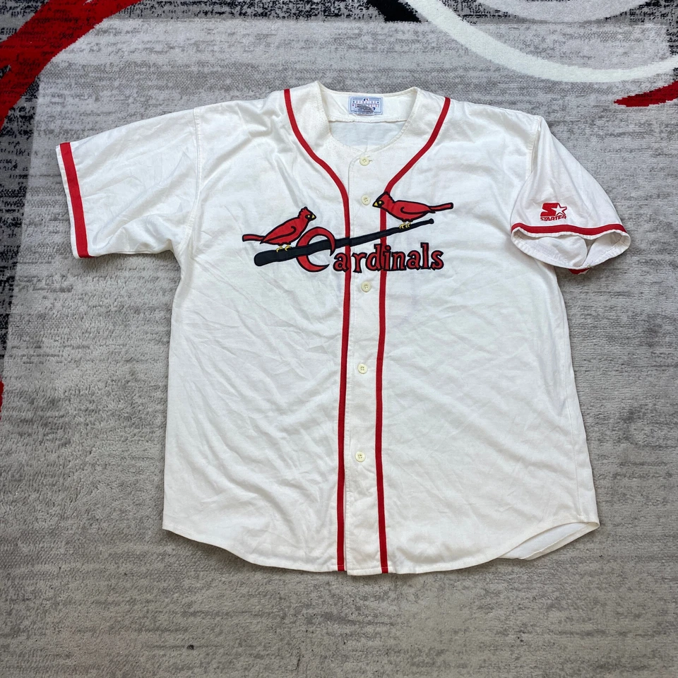Camiseta deportiva vintage Starter St. Louis Cardinals Stan Musial extra grande blanca roja años 90 Foto 2 de 4
