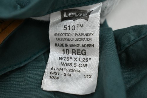 Levis Girls Green Comfortable Casual Cotton Blend Super Skinny Denim Jeans 10R - Picture 11 of 12