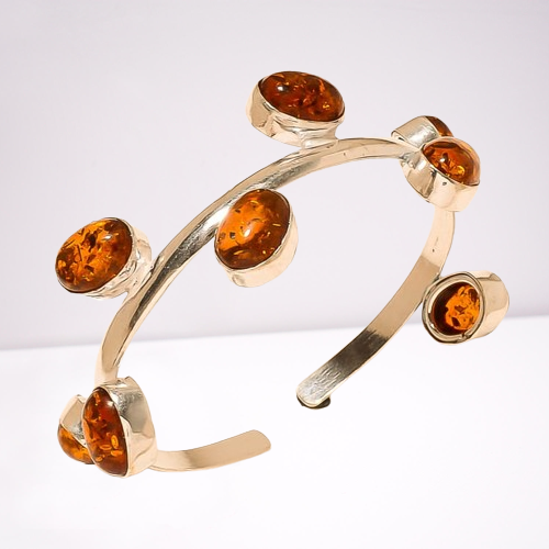 Amber Silver Plated Bracelets 8 Gemstones Fashion Jewelry - Picture 8 of 13