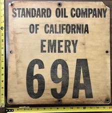 Vintage Plastic/Fiberglass Oil Industry Sign - Standard Oil of California Emery