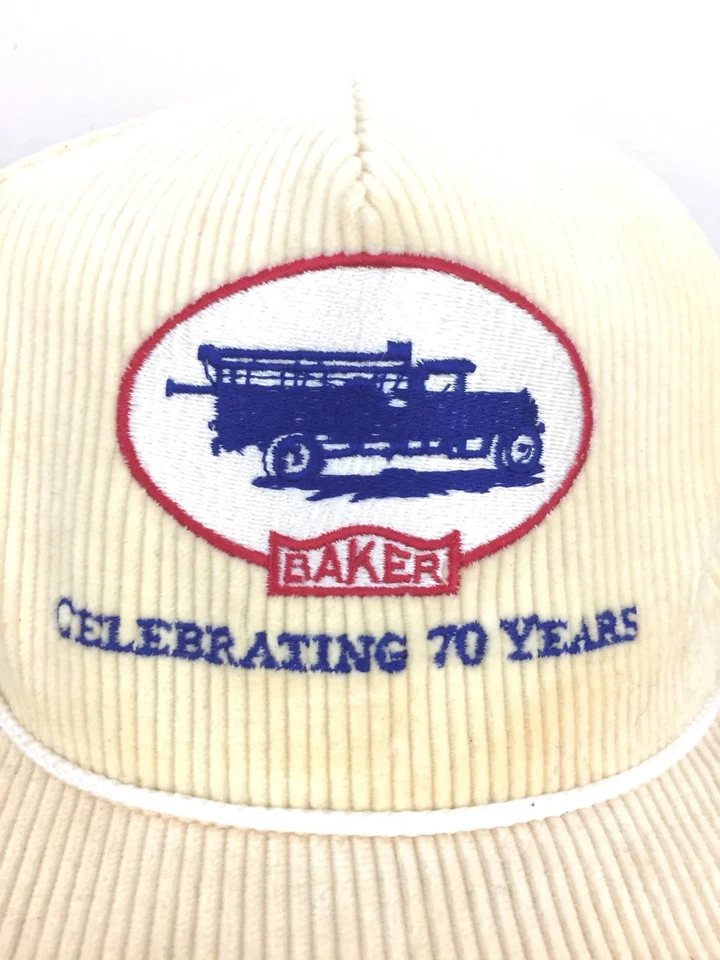 Sombrero de panadero vintage gorra logotipo de empresa cuerda celebrando 70 años camionero Foto 2 de 4