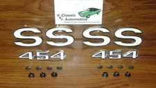 SS 454 Fender Emblem 6 pc set White Chevelle El Camino emblems 1970 1971 1972 