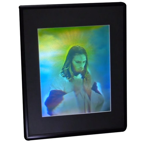 Jesus (Large) Stereogram 3D Collectible Hologram Picture - EMBOSSED - Framed - Picture 9 of 12
