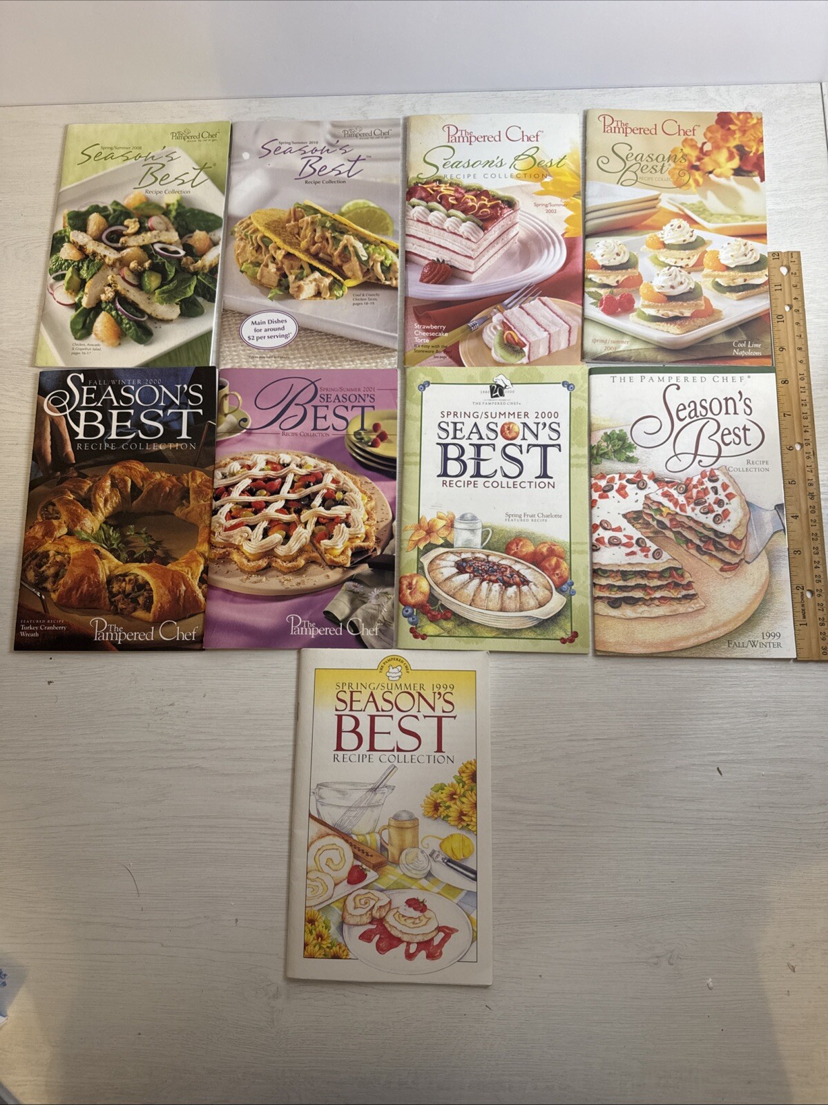 Lot Of 9 Pampered Chef Cookbooks Season’s Best Booklets Recipes